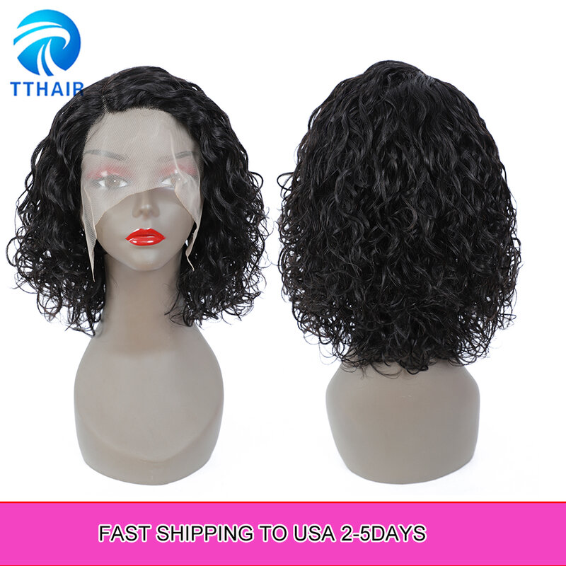 Tthair-peruca lace front de cabelo humano encaracolado, parte brasileira, 150%