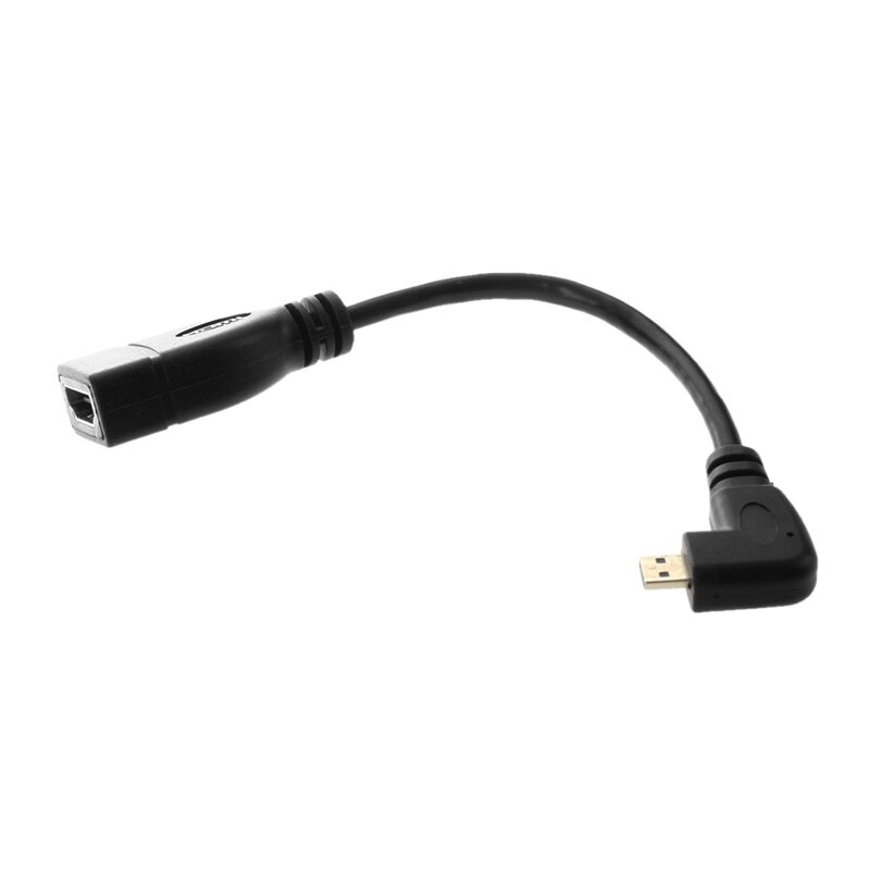 Kabel Adaptor Jantan Ke HDMI Betina Arah Kanan Micro-hdmi 90 Derajat, Panjang: 17 Cm