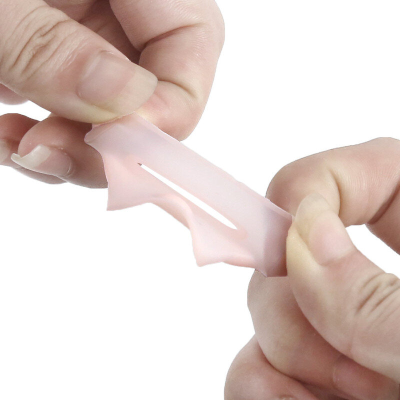 Silicone 2 pçs invisível encravado toe tratamento de unhas encravado ferramenta de correção de unhas elástico alisamento clipe cinta