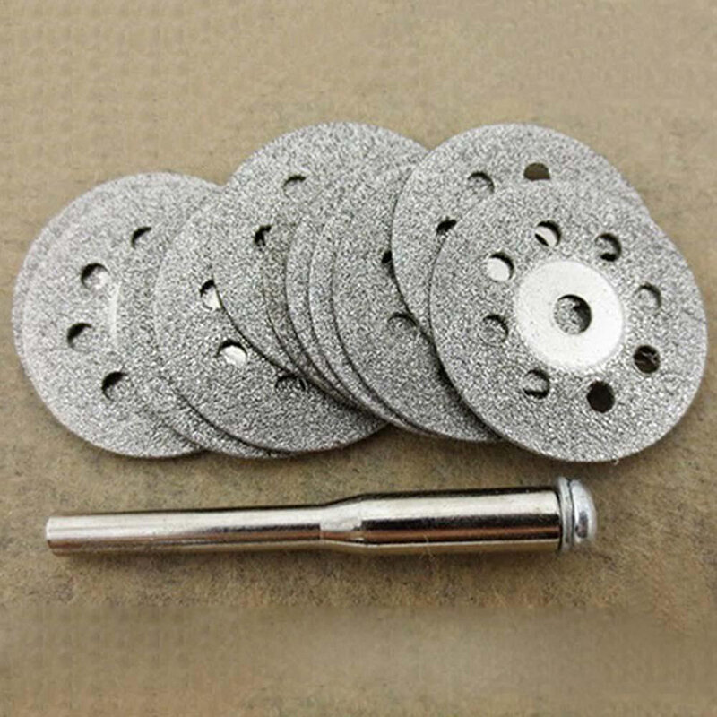 1 conjunto 10 pçs lâminas circulares discos de roda de corte mandril ferramenta de corte rotativo