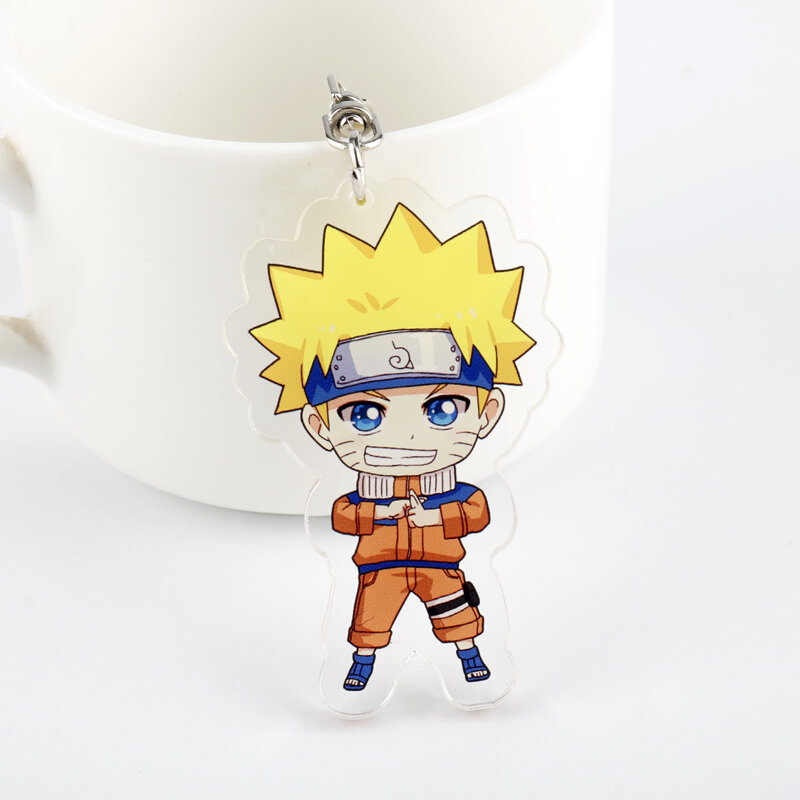 Dessin animé Naruto porte-clés Naruto Uzumaki Naruto Konoha figurine porte-clés pendentif Cosplay clé boucle cadeaux