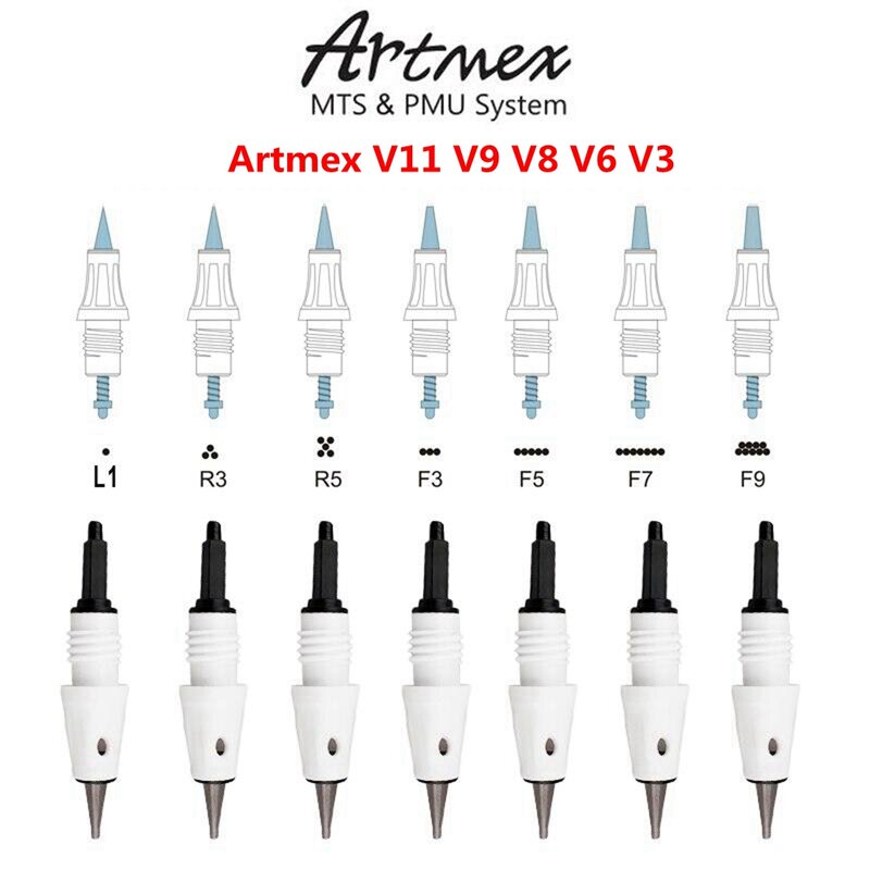 Artmex V8 V6 V3 V11 V9 Cartridge Needles 9/12/24/36/42/Nano Needles Microneedle MTS Therapy System for Screw Port Machine Tips