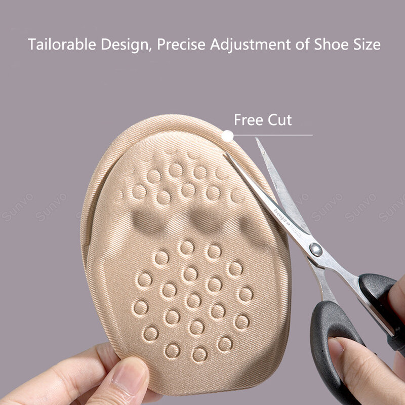 Palmilha para sapato, inserção para sola do antepé antiderrapante, reduz o tamanho da sapato, almofada para alívio da dor no calcanhar