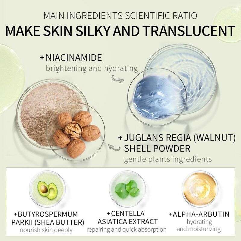 Crema exfoliante corporal portátil, crema limpiadora, blanqueadora, tratamiento para la piel muerta, cuidado corporal hidratante para el acné, 10 Uds.