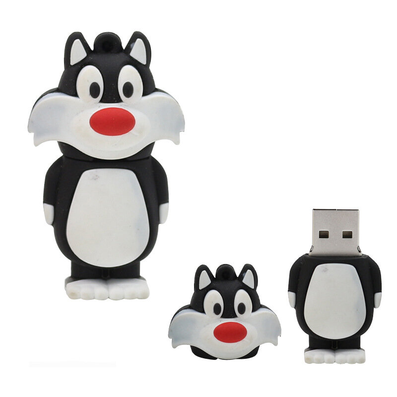 Оптовая продажа, милый USB флеш-накопитель 16 ГБ, мини-Кот, кролик, Старлинг, аниме мультяшный диск, утка, птица, собака, 8 ГБ, гаджет, карта памяти...