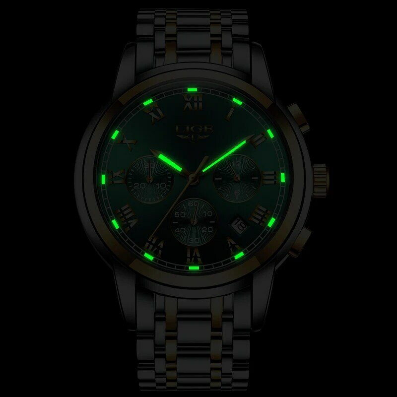 Relojes hombre 2022 lige novos relógios homens marca de luxo cronógrafo masculino esporte relógios à prova dwaterproof água aço inoxidável relógio de quartzo