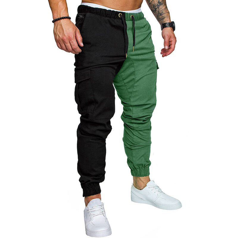 Männer Nähte Farbe Hosen Jogginghose Kordelzug Sportwear Elastische Taille Hosen Mit Tasche Mode Schöne Komfortable Hose