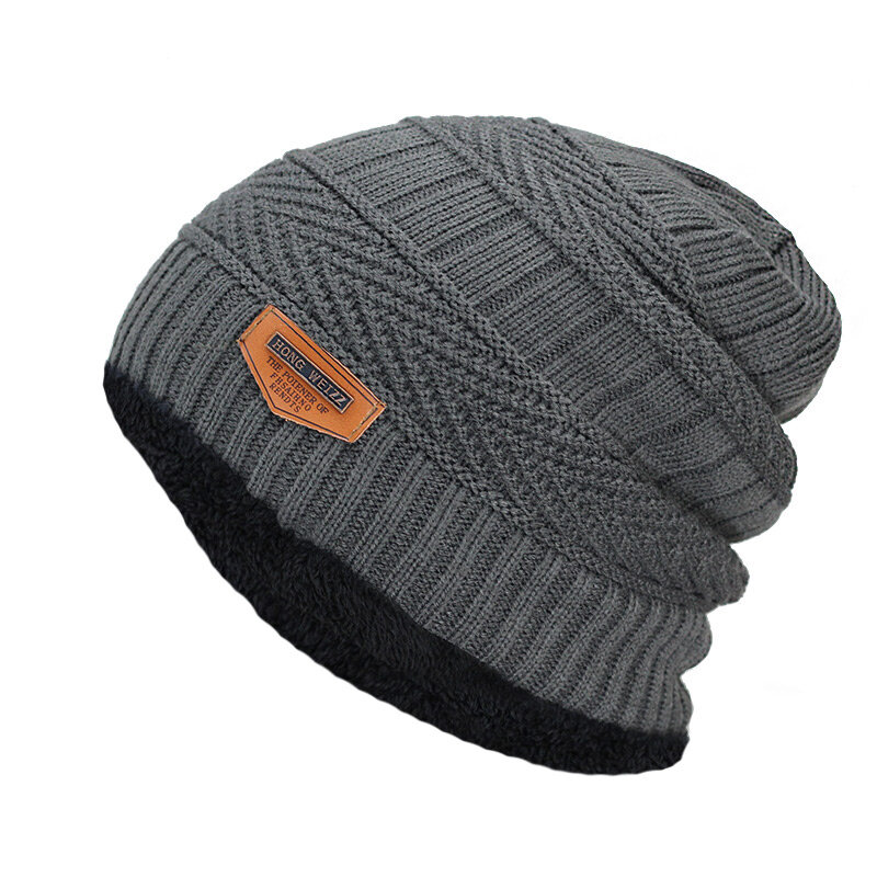 Chapéu de inverno masculino moda malha chapéu preto outono gorro gorro quente gorro de malha chapéu de algodão