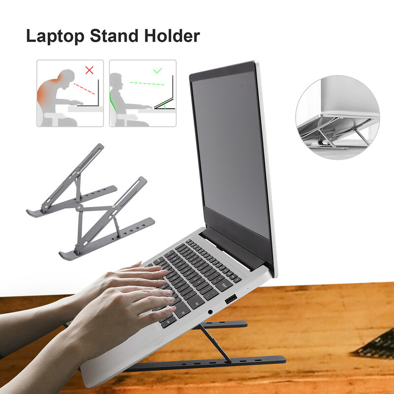 Tragbaren Laptop Stand Faltbare Notebook Unterstützung Laptop Basis Computer Schreibtisch Halter Verstellbare Halterung Home und Büro Oragnizer