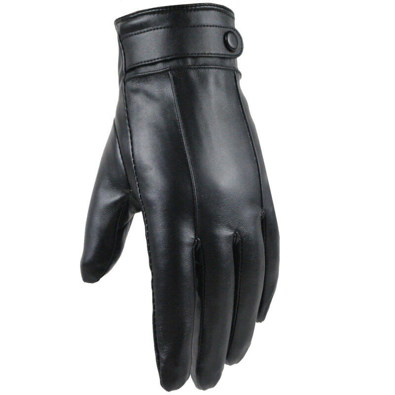 2020 男性冬のフェイクレザーオートバイフルフィンガーグローブタッチスクリーン柔軟な手袋ノンスリップ防風hombresファッションluva