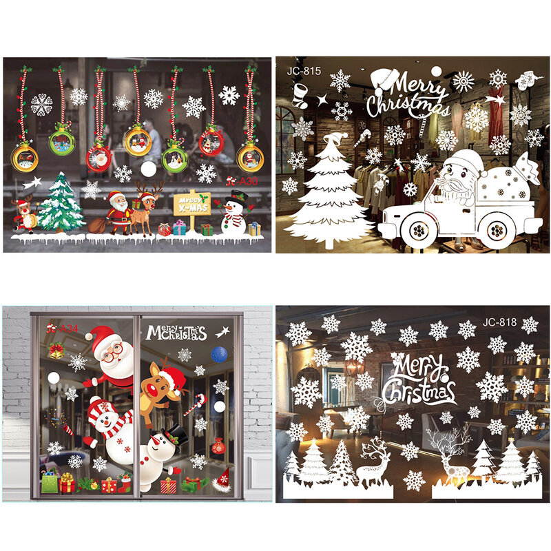 Kerst Raamstickers Kerst Decoraties Voor Huis 2020 Vrolijk Kerst Ornamenten Xmas Geschenken Gelukkig Nieuwjaar 2021