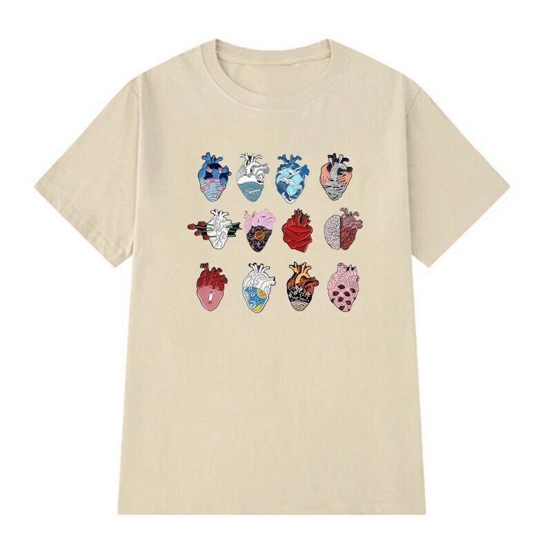 2021 New All Kinds Of Heart Graphic Tee Summer Fashion Casual Funny Aesthetics T-Shirt For Women Tumblr kawaii Hipster Tops