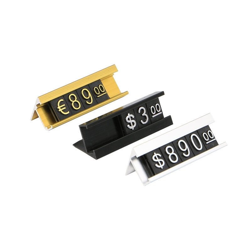 Desktop Metal Base Combined Price Tags, Camera Mobile Phone Assembly Arabic Numerals Signs Label Window Counter Display Stands