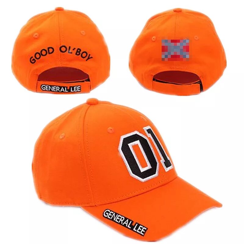 General Lee 01-Sombrero de algodón bordado para Cosplay, gorra de béisbol ajustable, color naranja, Good OL' Boy Dukes