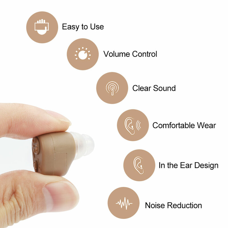 K-86 보청기 배터리 귀에 보이지 않는 미니 디지털 조정 가능한 사운드 향상 귀마개 사운드 앰프 귀 케어 도구