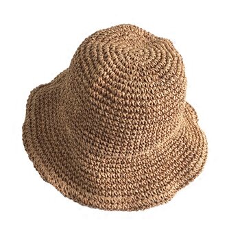 Chapeau de paille pliable pour voyage, Style collège coréen, chapeau de Protection solaire, chapeau de plage pour femme, casquette de pêcheur polyvalente