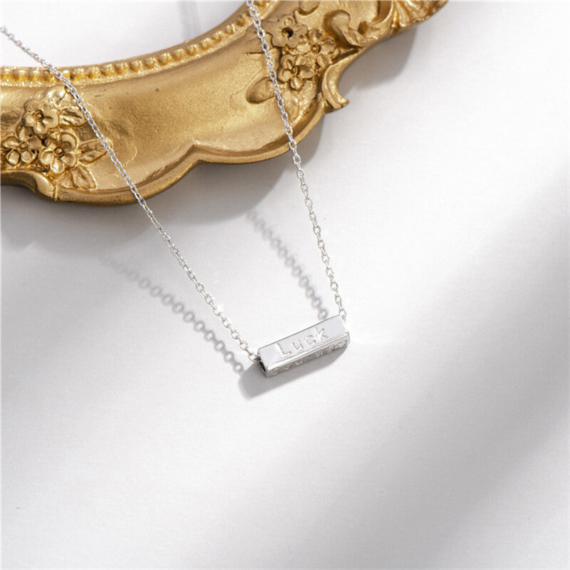Sodrov 925 prata esterlina colar pingente para mulher inglês lettering colar de alta qualidade prata 925 pingente de jóias