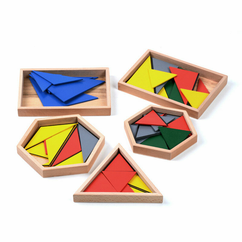 5 pezzi di materiale didattico formano una comprensione triangolare della geometria scuola materna educazione precoce giocattoli di saggezza e forza