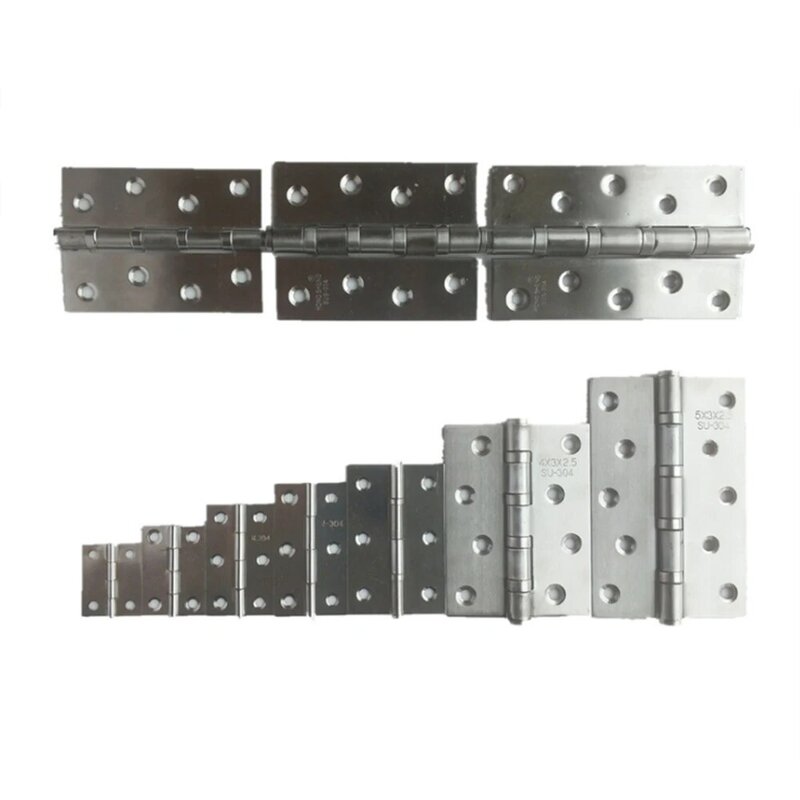 20 peças porta aberta plana de aço inoxidável, dobrável de 1.5 polegadas 2 polegadas 2.5 polegadas, dobradiça silenciosa de 3 polegadas 3.5 polegadas