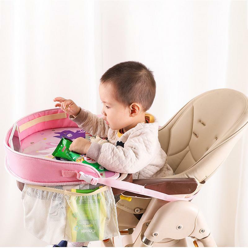 Novo dos desenhos animados do bebê assento de carro bandeja carrinho criança brinquedo comida titular água mesa armazenamento crianças portátil multifuncional placa