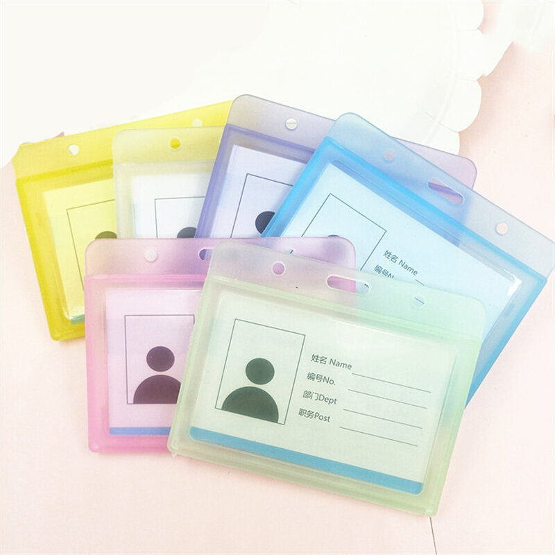 투명 플라스틱 카드 슬리브 ID 배지 케이스 투명 은행 신용 카드 배지 홀더 액세서리