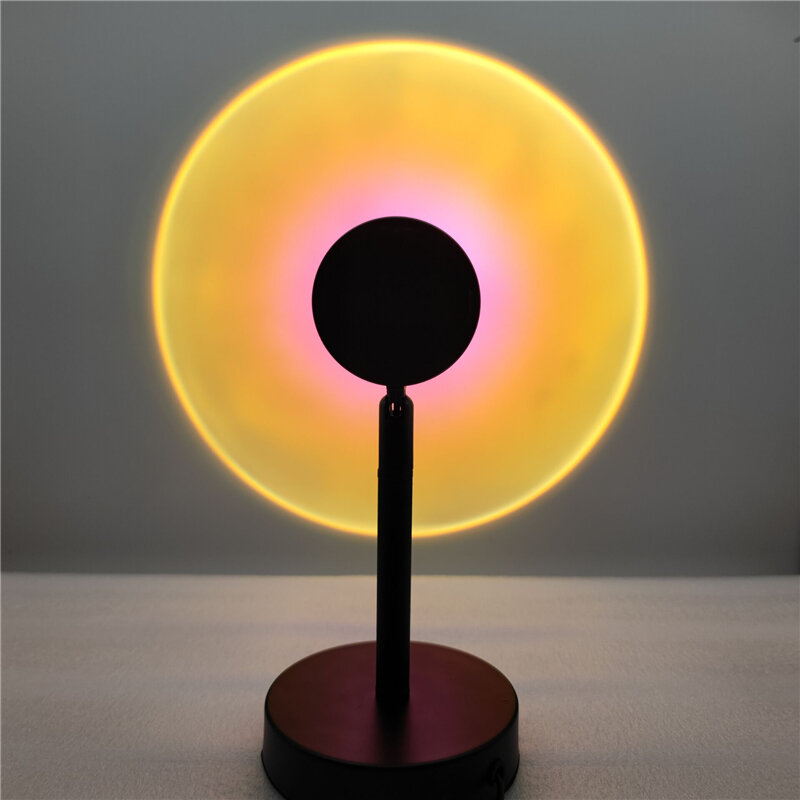 Dimmable Sunset Projection Lamp Rainbow Sunset Floor LED Light Button Dimmer DC 5V USB Night Light Lampa Sunset Projector