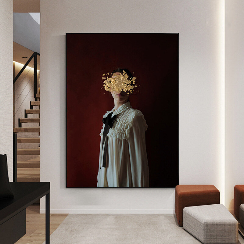Elegant Beauty Woman Poster Post Modern Style Decorative Picture Figure Canvas Painting for Living Room Hotel Office