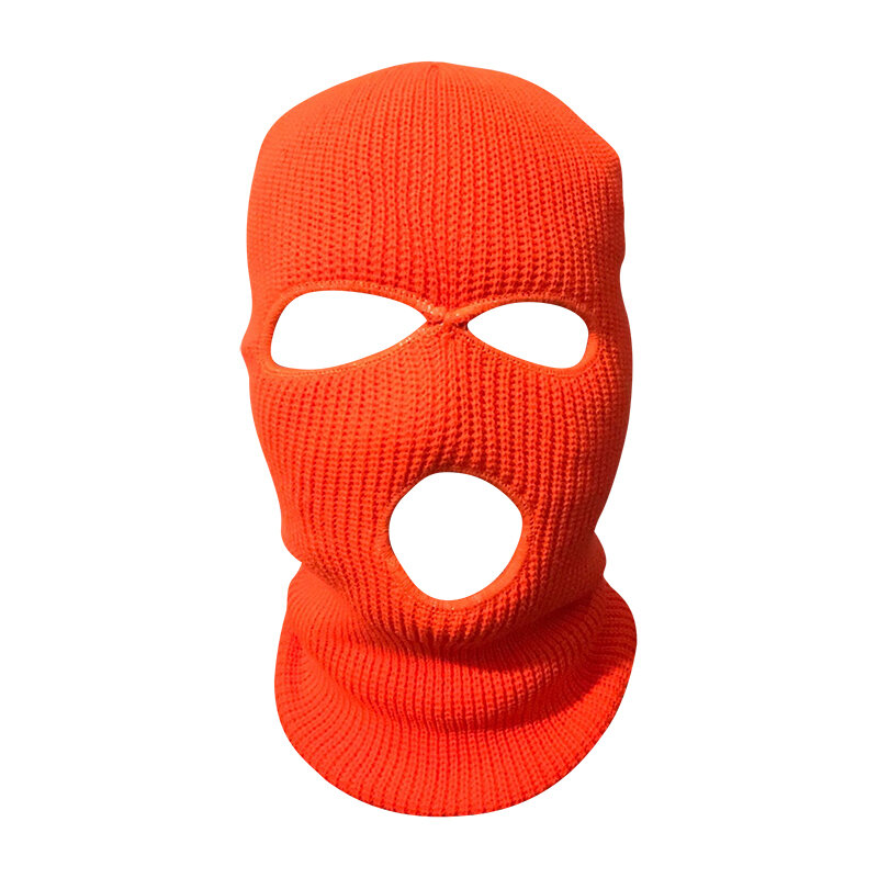 Лыжная маска, вязаная маска для лица, зимняя Балаклава, маска на все лицо для зимних видов спорта на открытом воздухе, зимняя вязаная Балаклава с тремя отверстиями