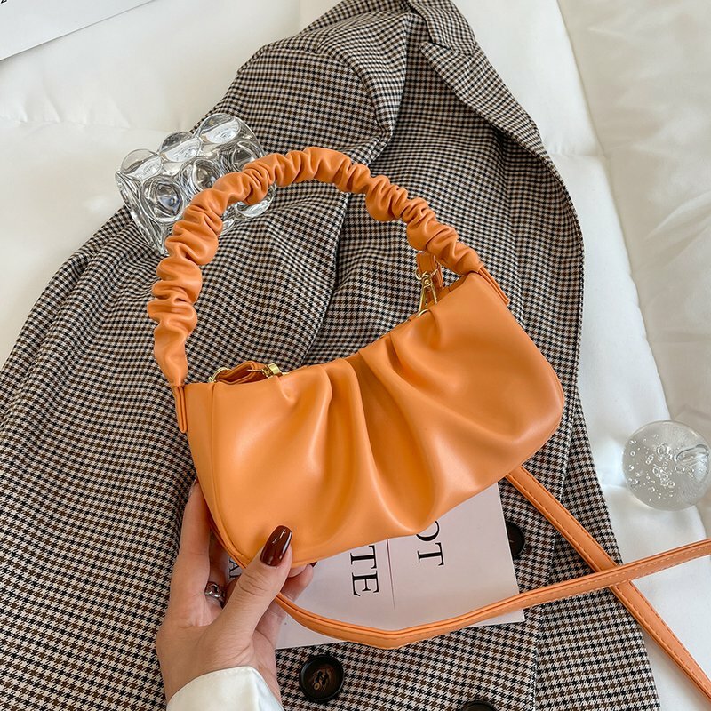 2021 bolsas de ombro de couro do plutônio pequeno bonito da cor sólida para as mulheres verão simples bolsas e bolsas femininas viagem totes