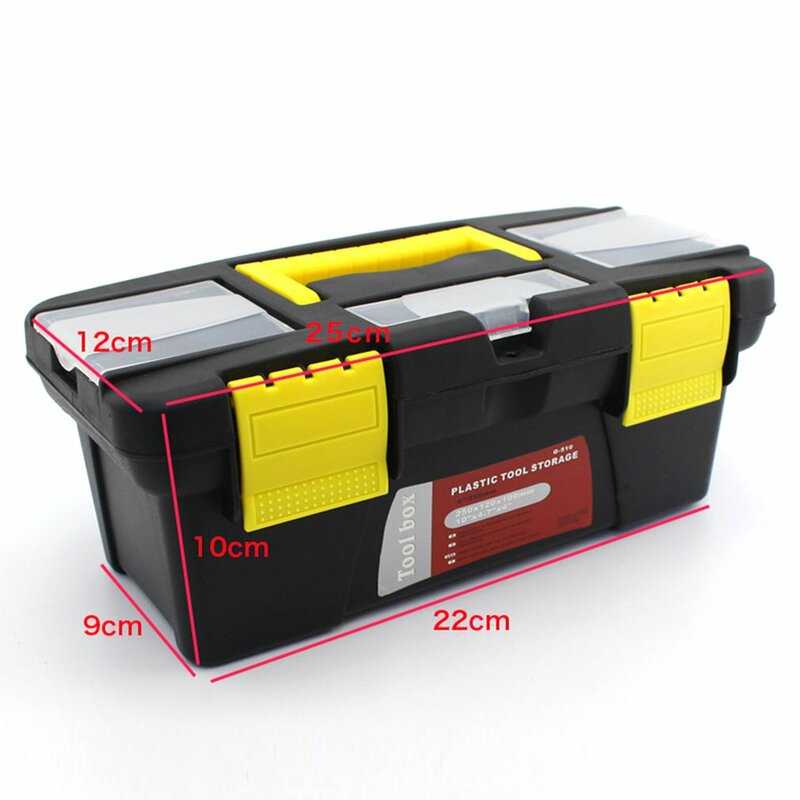 Boîte à outils Portable de taille S/M/L en plastique, boîte à outils d'entretien domestique multifonction boîte de rangement de voiture boîte Anti-chute