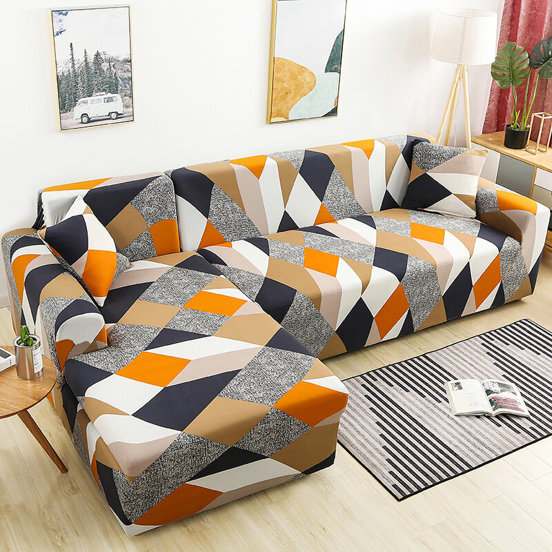 Геометрический эластичный чехол для дивана для гостиной современный секционный угловой чехол для дивана протектор стула 1/2/3 местный