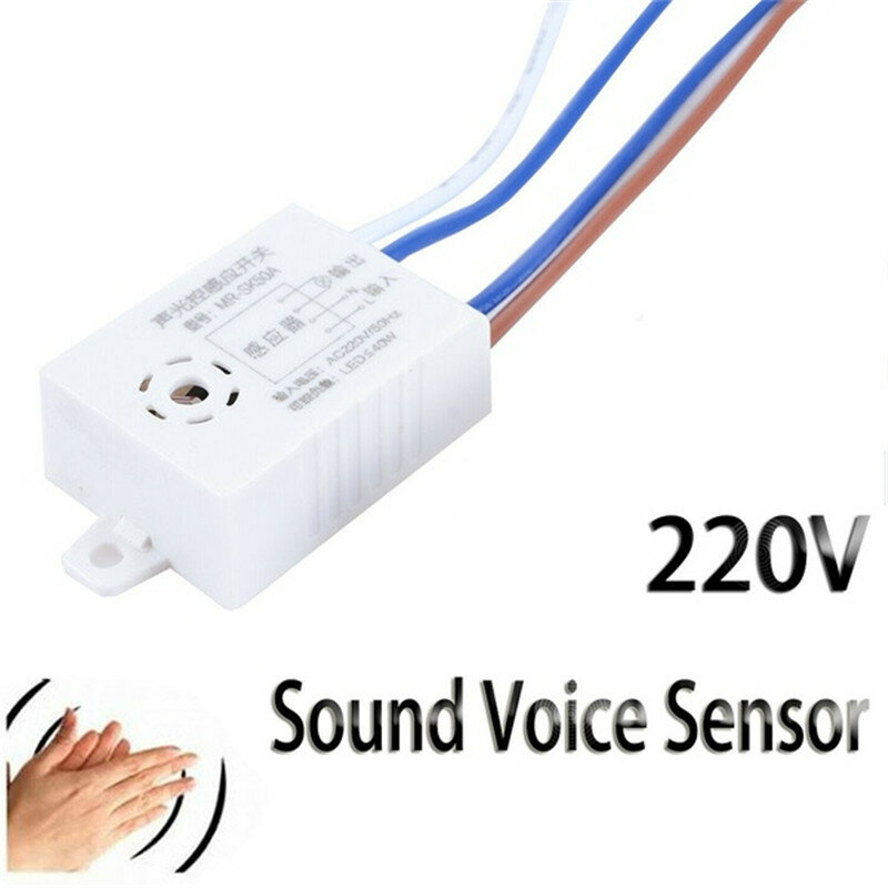 Nowy moduł 220V detektor dźwięk czujnik głosu inteligentne automatyczne włączanie/wyłączanie światła przełącz akcesoria światło Home Improvement MR-SK50A