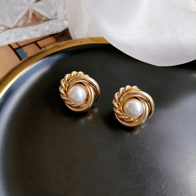 Kshmir – boucles d'oreilles rétro simples en perles, à la mode, tempérament compact, bijoux cadeaux, 2021