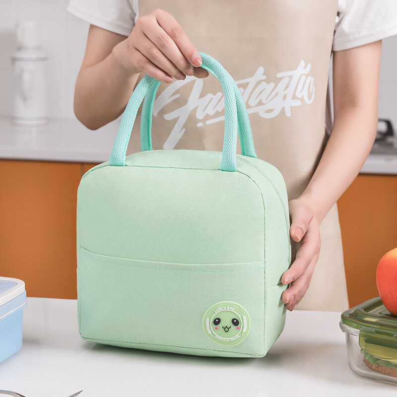 Oxford Cloth Lunch Cooler Bag Office Outdoor Camping Hiking Picnic Food Fruit Keep Fresh Containers Handbag Supplies Accessories