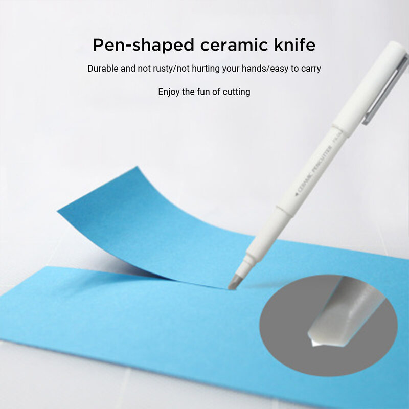 Cortador de papel artesanal, cuchillo de cerámica, herramienta para cortar papel, para estudiantes de oficina, hecho a mano