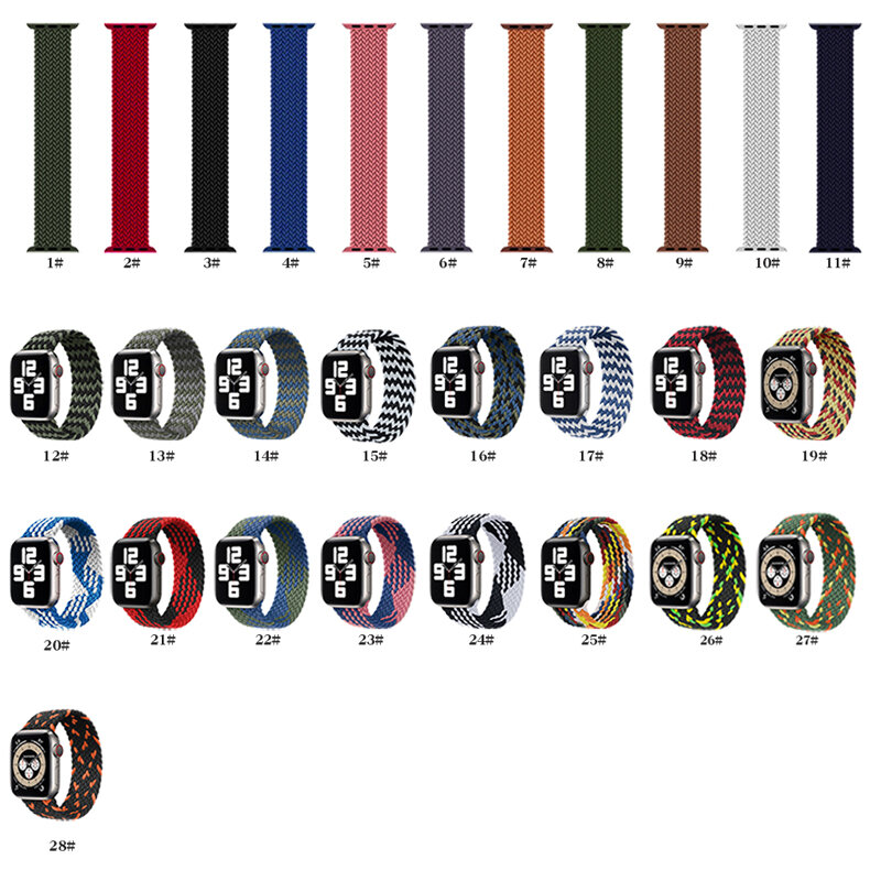 Плетеный Нейлоновый тканевый ремешок Solo Loop для Apple Watch band 44 мм 40 мм 38 мм 42 мм эластичный браслет Correa iWatch Series 6 SE 5 4 3 2