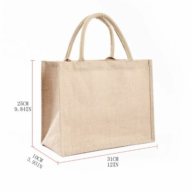 حقيبة يد نسائية متعددة الوظائف من الجوت ، حقيبة تسوق محمولة لتخزين الفواكه والخضروات