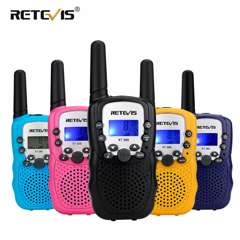 RETEVIS-walkie-talkie RT388 para niños, estación de Radio bidireccional, regalo de cumpleaños PMR, uso familiar, Camping, 100-800M, 2 uds.