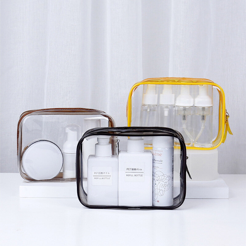 8 Color Transparent PVC Bags Travel Organizer Makeup Bag Beautician Cosmetic Beauty Case Toiletry Bag Make Up Pouch Wash Bags