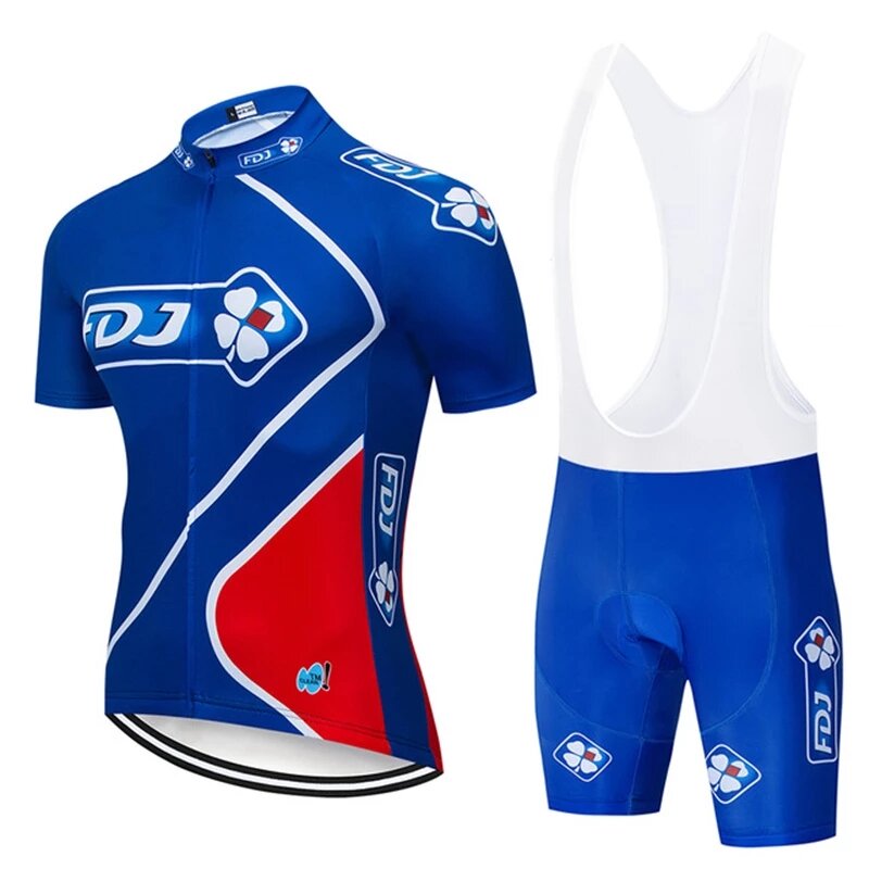 FDJ – maillot de cyclisme pour hommes, ensemble de vêtements de vélo, respirant, Anti-UV, à manches courtes, nouvelle collection 2022