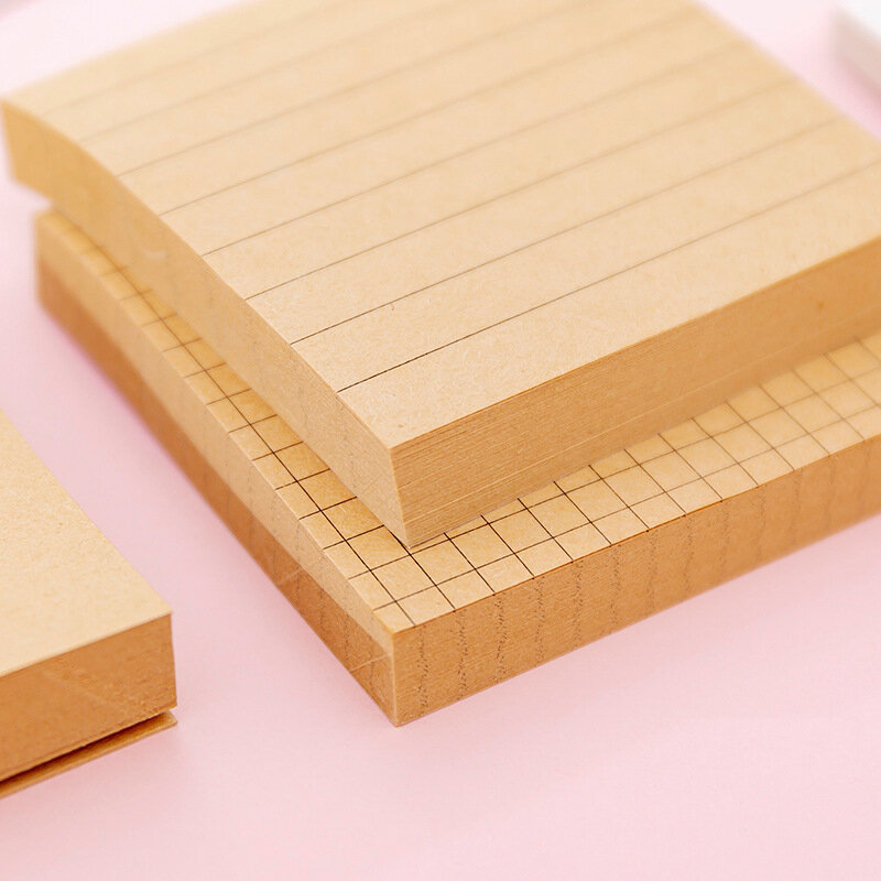 80 Sheets Creative Kraft paper Convenience Note Blank grid Horizontal Note Memo Pad Student Message Pasted Notepad