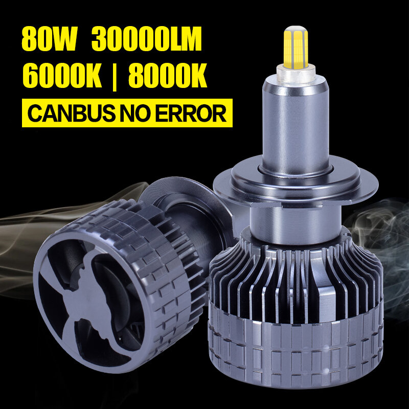 Carshark 360 H7 ledヘッドライトcanバスエラーなしH1 H8 H9 H11自動電球ターボcsp Hb3 Hb4 9012 Hir2ランプ氷9005 9006車のライト