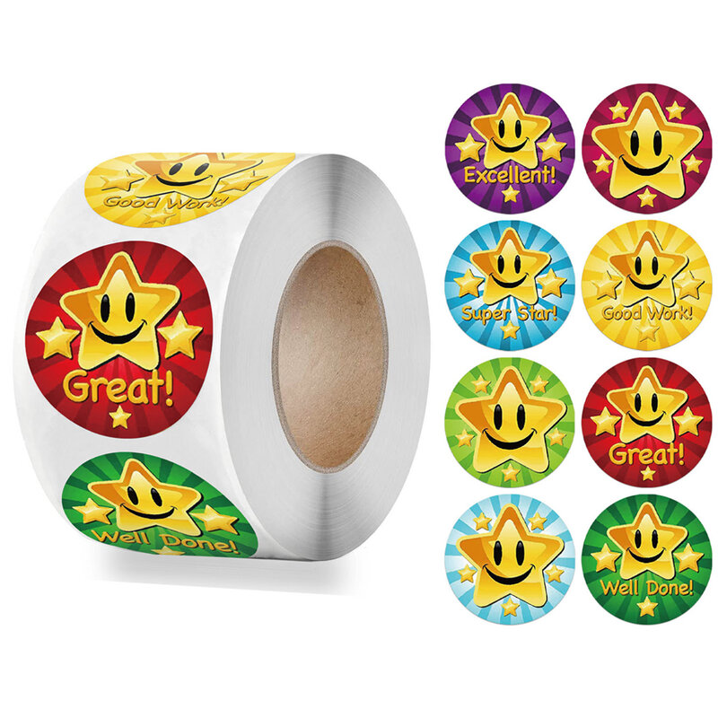 Inspirational Ster Beloning Stickers 1Inch Leuke Briefpapier Sticker Voor Kinderen Speelgoed 500 Pcs Twinkle Star Patroon Aanmoediging Sticker