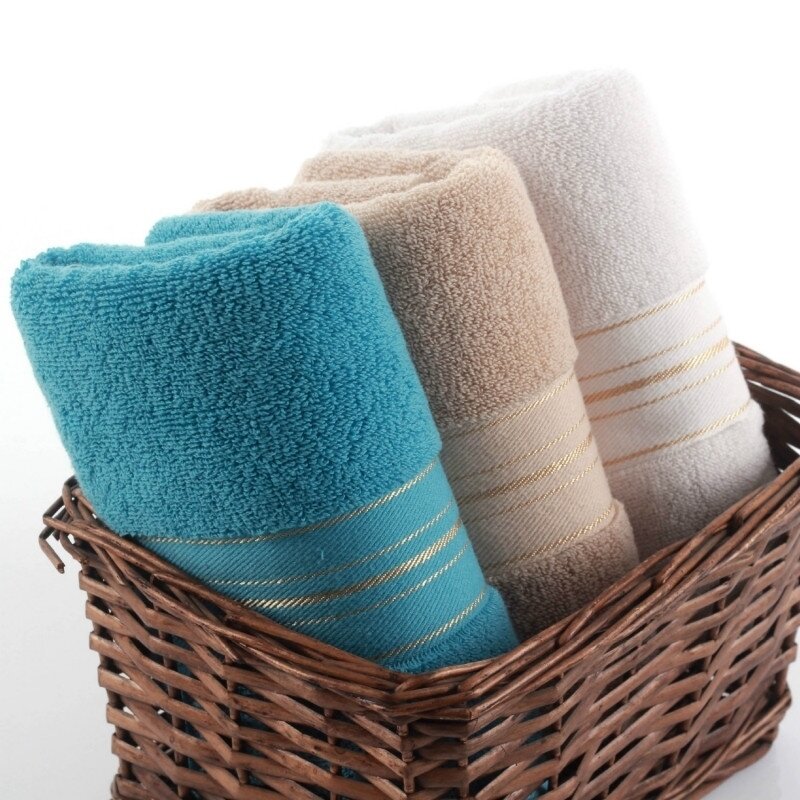 British Style Cotton Gold Thread Simple Washcloth Travel Hotel Camping Motel Portable Business Towel Gym Wipe Sweat Men's Gifts