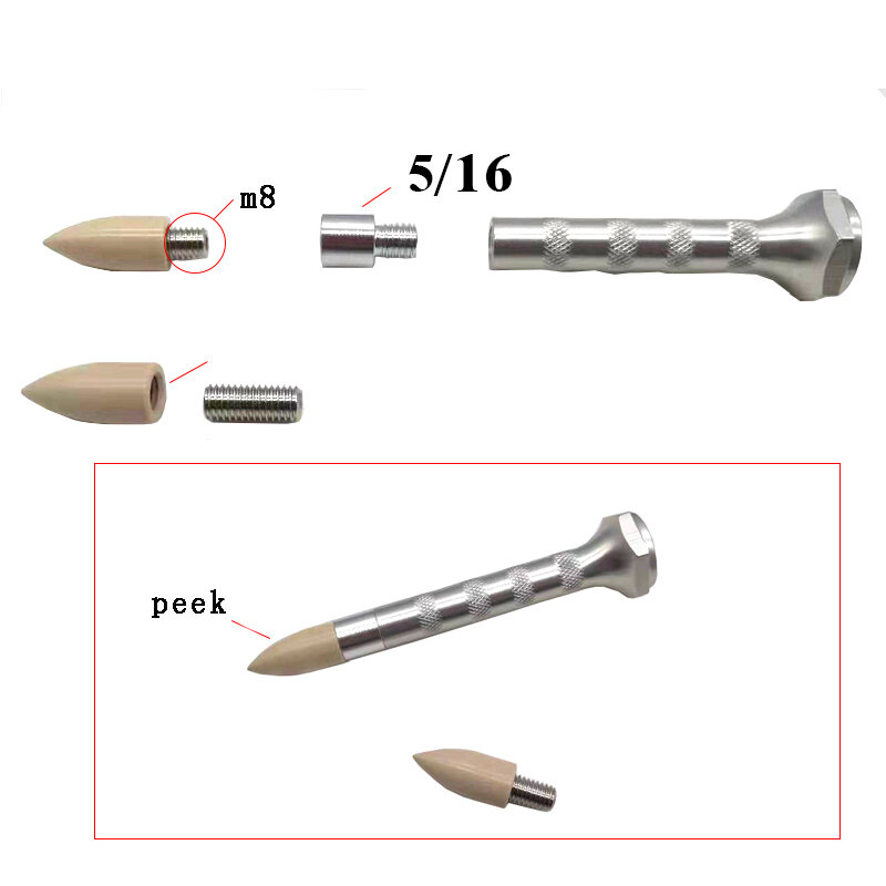 5/16 Screw to M8 screw Auto Paint dent repair Tool tips with nylon hammer and soft tips changable painting protective Car Body