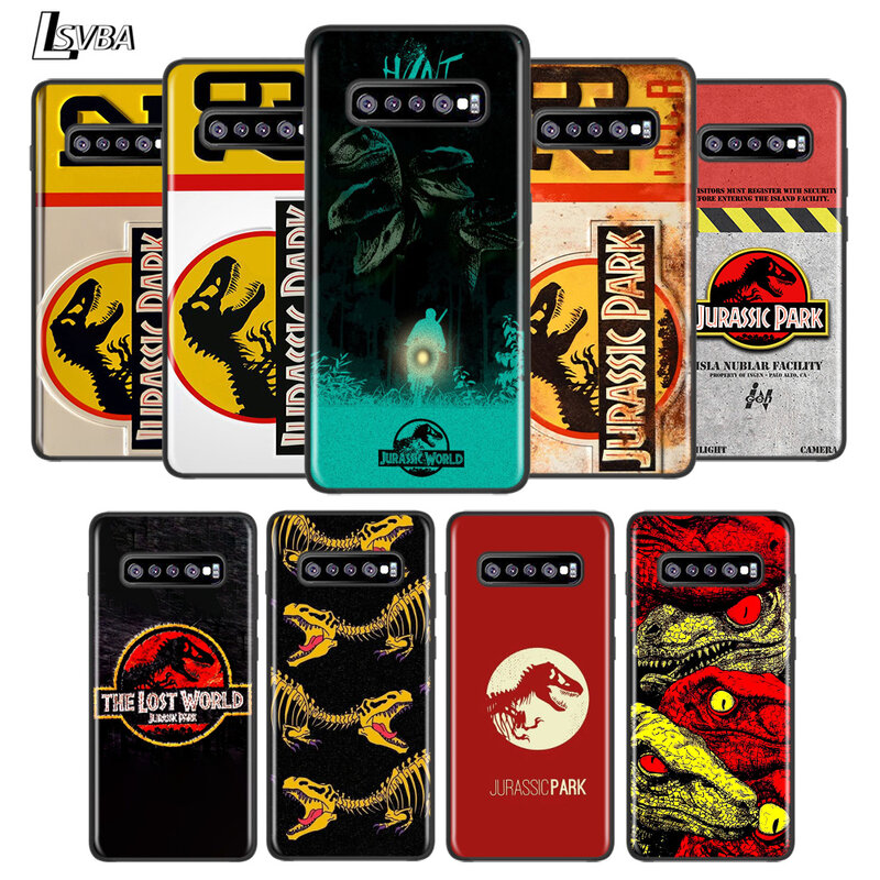 Dinosauri Jurassic Park per Samsung Galaxy Note 20 10 9 8 S21 S10 S10E S9 S8 S7 Ultra Lite Plus Pro custodia morbida per telefono 5G nera
