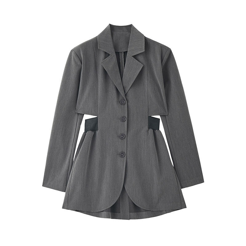 Mini robe Blazer pour femmes, tenue de soirée, bureau, mode, simple boutonnage, une pièce, style coréen, manches longues, costume décontracté, manteau