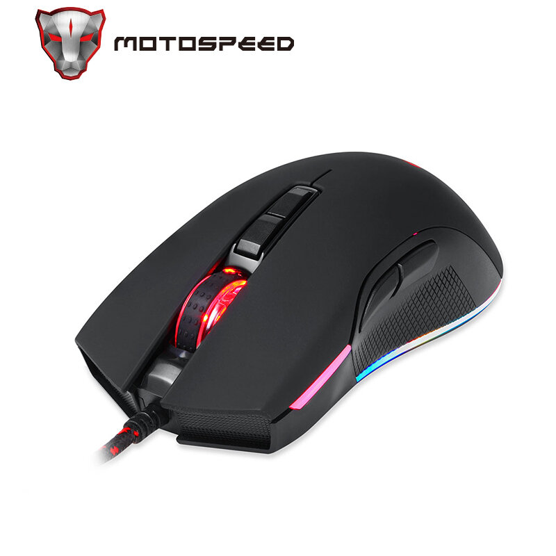 Motospeed V70 USB Wired Gaming Mouse ZEUS6400 Computer RGB LED Multi-Color Backlight for Women PUBG