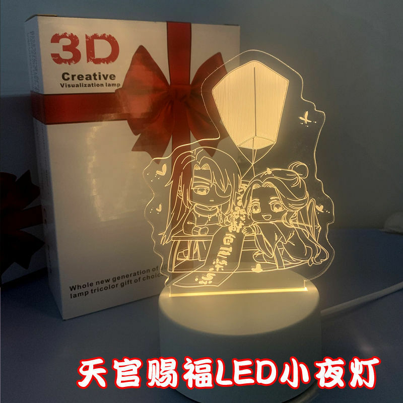 TAKARA TOMY LED Berkat Tuhan Cahaya Malam Ajaib Jalan Patriark Chen Qingling Anime Lampu LED Ornamen Hadiah Ulang Tahun Anak-anak