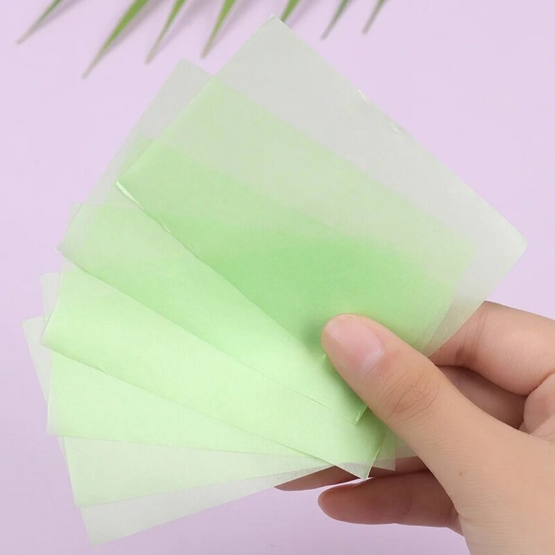 Óleo facial de chá verde, folhas de limpeza do rosto com 100 folhas/pacote, papel absorvente para controle de oleosidade, ferramentas de maquiagem de beleza